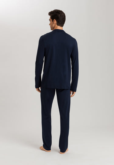 Night And Day Button Front Cotton Pajama Set | Deep Navy 75587-1610